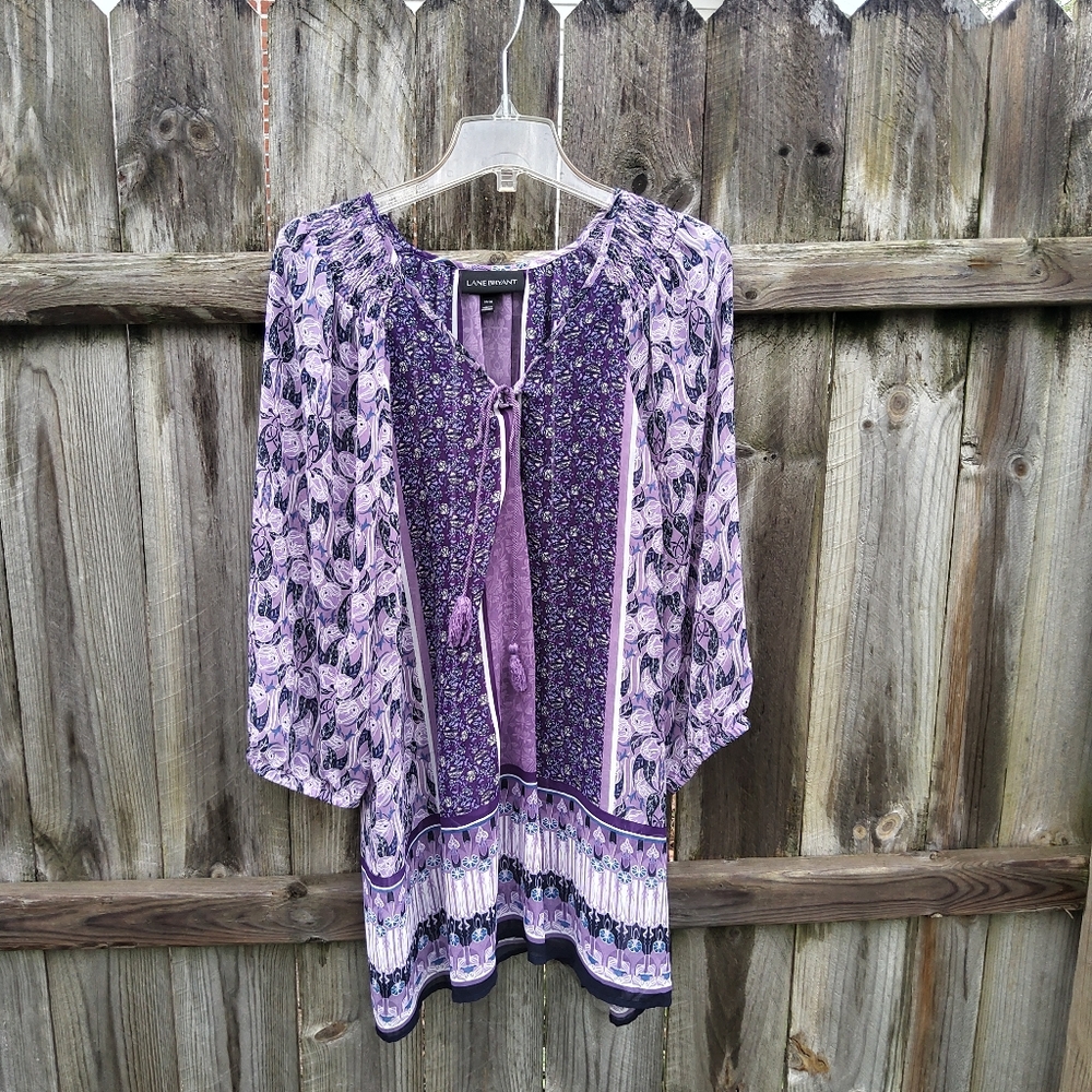 Lane bryant 18/20 sheerfloral blouse